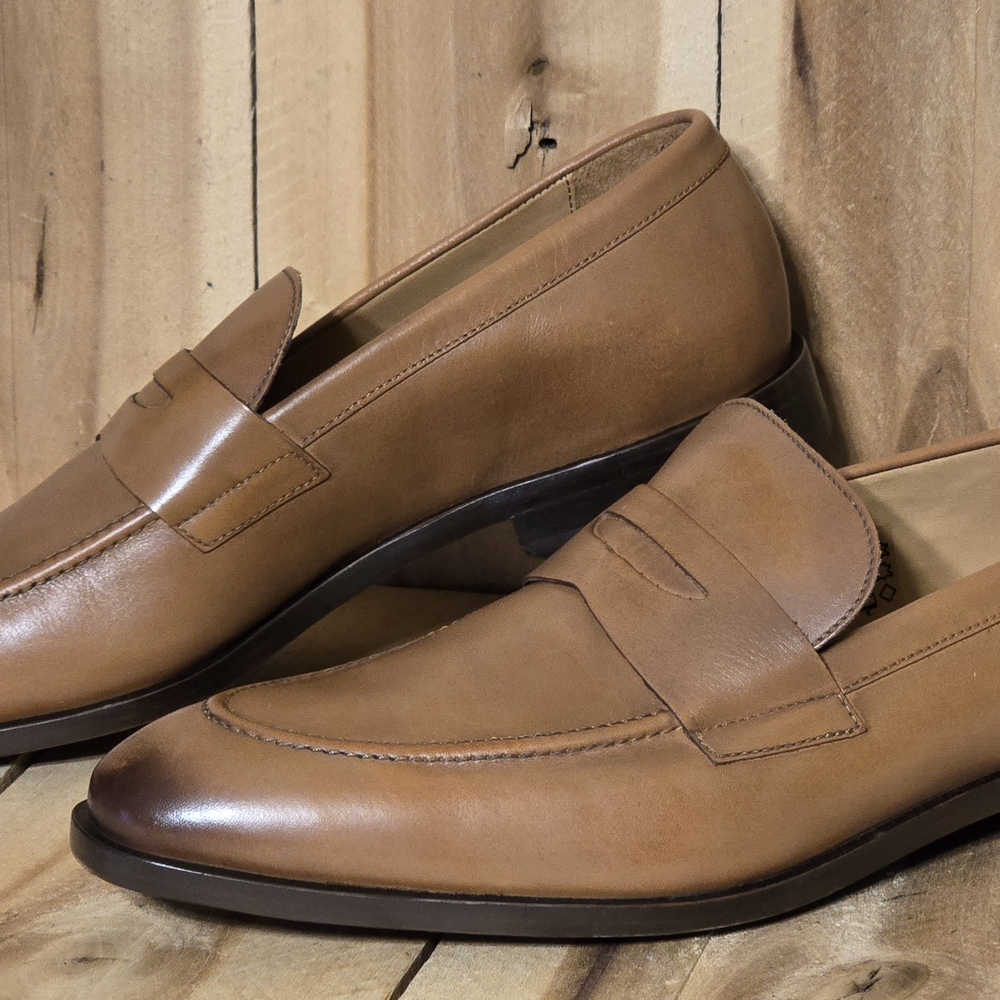 PAUL SMITH Mens Tan Brown Leather Penny Loafers UK 9 US 10 Dress Casual Shoes - Picture 2 of 7
